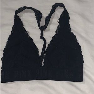 Black lace PINK bralette